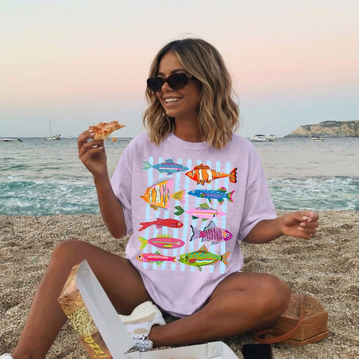 Pink Colorful Fish T-Shirt